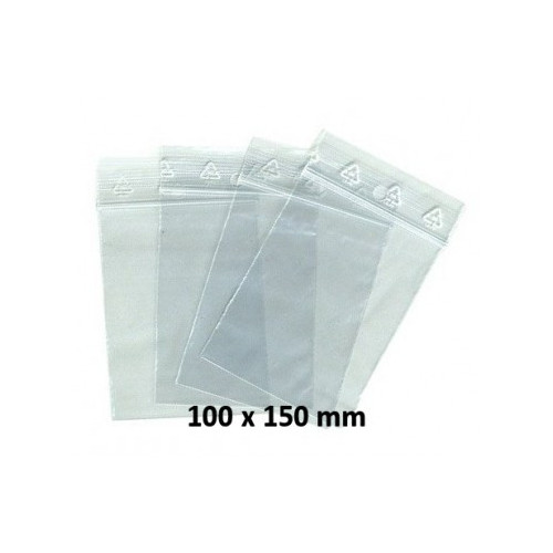 SACHET PLASTIQUE ZIP - 100 X 150 - GRAND
