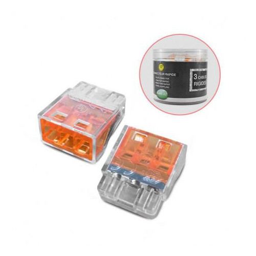 CONNECTEUR RAPIDE 3 FILS RIGIDE BOITE...