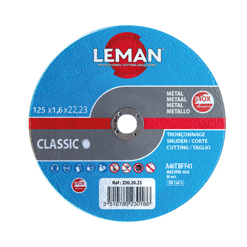 DISQUE À TRONÇONNER INOX DIAM.125