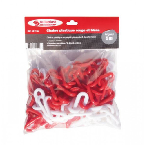 CHAINE PLASTIQUE ROUGE BLANCHE N°8...