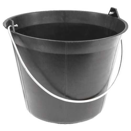 SEAU PLASTIQUE NOIR 11 LITRES POIGNEE...